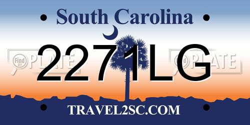2271LG South Carolina License Plate