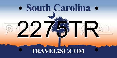 2275TR South Carolina License Plate