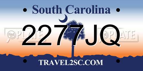2277JQ South Carolina License Plate