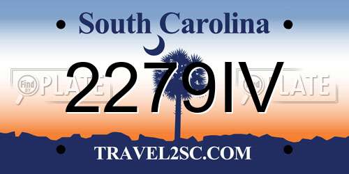 2279IV South Carolina License Plate