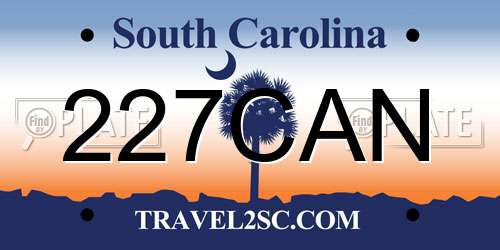 227CAN South Carolina License Plate