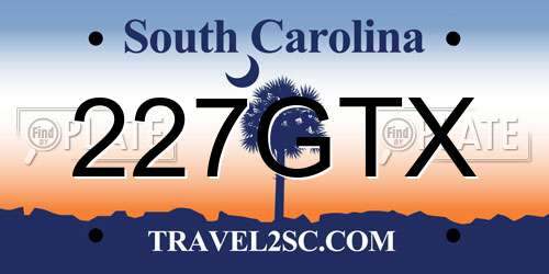 227GTX South Carolina License Plate