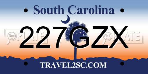 227GZX South Carolina License Plate