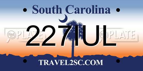 227IUL South Carolina License Plate