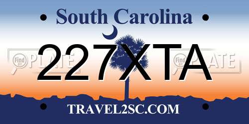 227XTA South Carolina License Plate