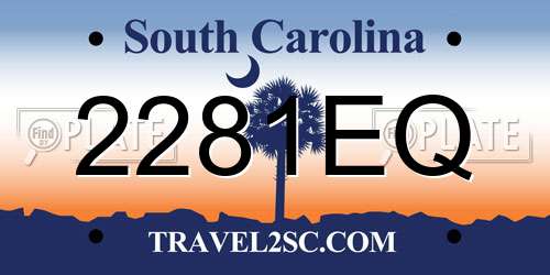 2281EQ South Carolina License Plate