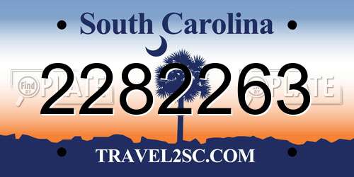 2282263 South Carolina License Plate
