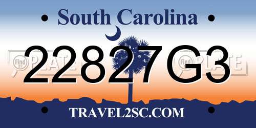 22827G3 South Carolina License Plate