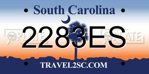 2283ES South Carolina License Plate