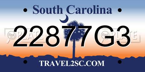 22877G3 South Carolina License Plate