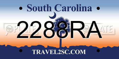 2288RA South Carolina License Plate