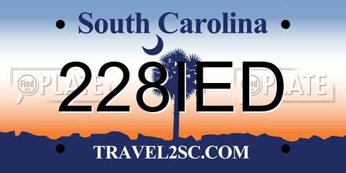 228IED South Carolina License Plate
