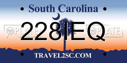 228IEQ South Carolina License Plate