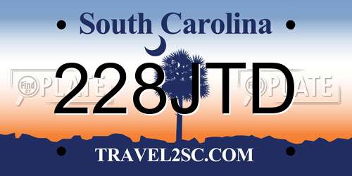 228JTD South Carolina License Plate