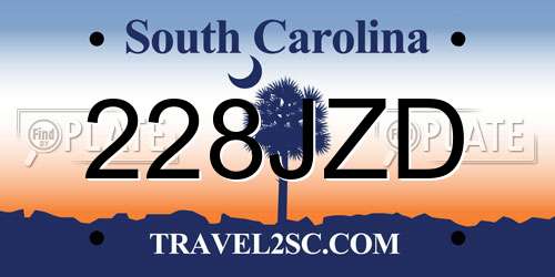 228JZD South Carolina License Plate