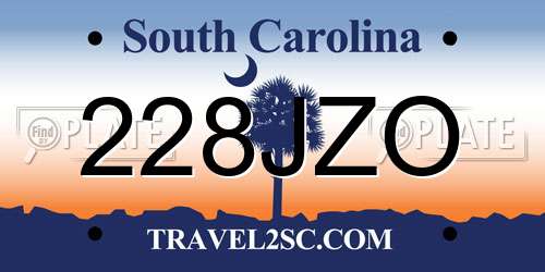 228JZO South Carolina License Plate