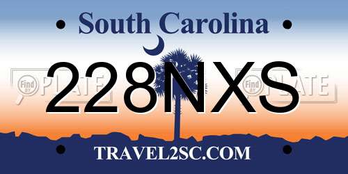 228NXS South Carolina License Plate