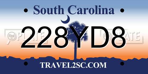 228YD8 South Carolina License Plate