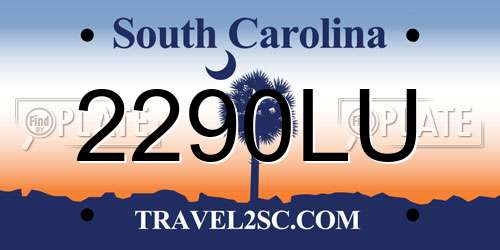 2290LU South Carolina License Plate