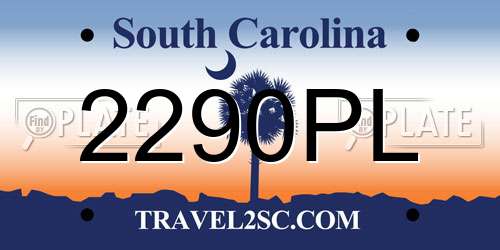 2290PL South Carolina License Plate