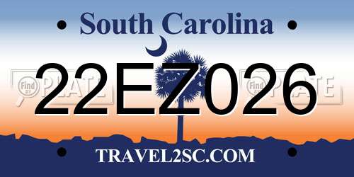 22EZ026 South Carolina License Plate
