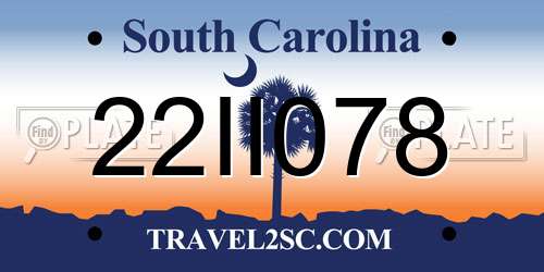 22II078 South Carolina License Plate
