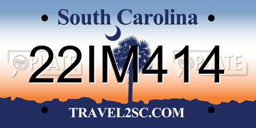 22IM414 South Carolina License Plate