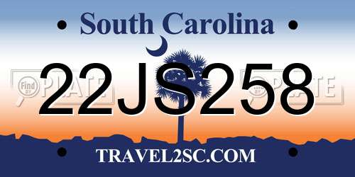 22JS258 South Carolina License Plate