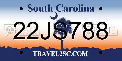 22JS788 South Carolina License Plate