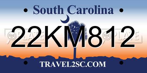 22KM812 South Carolina License Plate