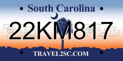 22KM817 South Carolina License Plate
