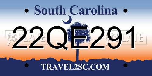 22QE291 South Carolina License Plate