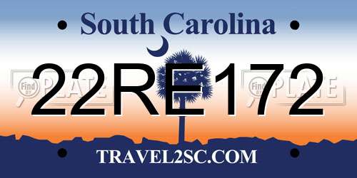 22RE172 South Carolina License Plate