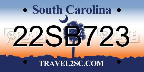 22SB723 South Carolina License Plate