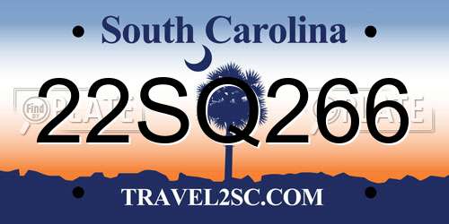 22SQ266 South Carolina License Plate
