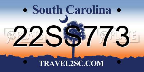 22SS773 South Carolina License Plate