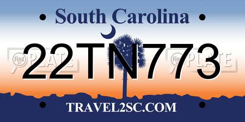 22TN773 South Carolina License Plate