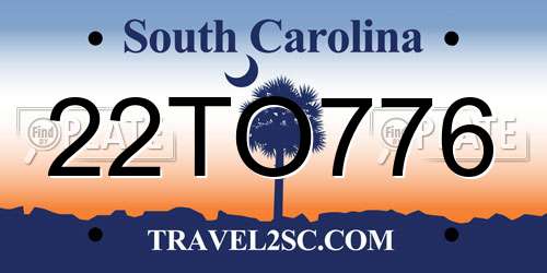 22TO776 South Carolina License Plate