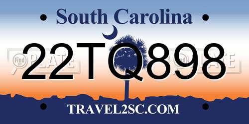 22TQ898 South Carolina License Plate