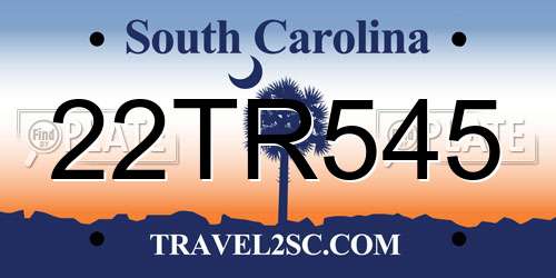 22TR545 South Carolina License Plate