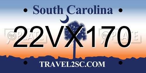 22VX170 South Carolina License Plate