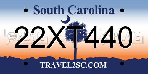 22XT440 South Carolina License Plate