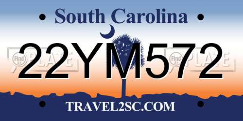 22YM572 South Carolina License Plate