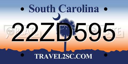 22ZD595 South Carolina License Plate