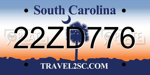 22ZD776 South Carolina License Plate