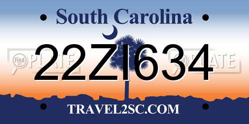 22ZI634 South Carolina License Plate