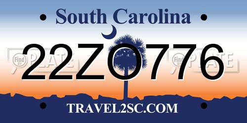 22ZO776 South Carolina License Plate