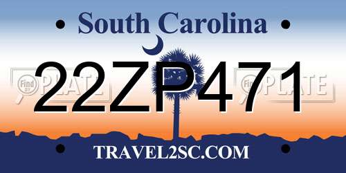 22ZP471 South Carolina License Plate