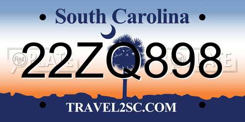 22ZQ898 South Carolina License Plate