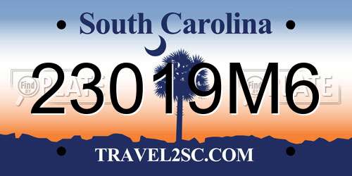 23019M6 South Carolina License Plate